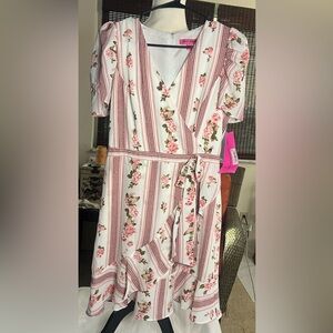 NWT Betsey Johnson Dusty Rose faux wrap dress size 4